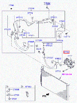 Трубка кондиціонера i45 Sonata K5 Optima MOBIS (від компресора до радіатора) 977623S110, фото 2