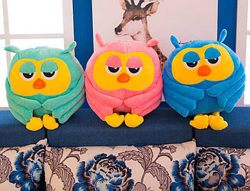 М'яка іграшка дитяча з пледом Сова, плюшева іграшка Сова з ковдрою 30 см Тік Ток тренд Nina