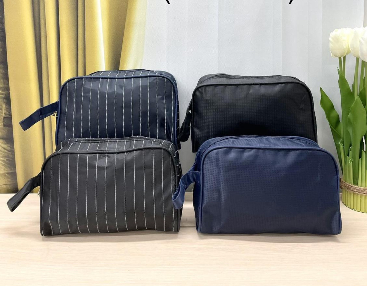 Тканинна косметичка 25*16 см на блискавці з петелькою в різних кольорах Nina, фото 1