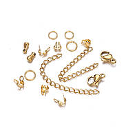 Набір фурнітури - 170 деталей: кільця, карабіни, ланцюжки, калоти, кулони | №4 gd, фото 2