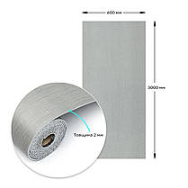Самоклеюча вініловая плитка в рулоні 600х3000х2мм Світло-сіре полотно Мат SW-00002033, фото 3