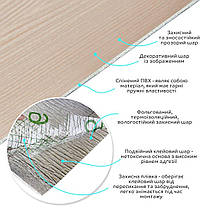 Самоклеюча вініловая плитка в рулоні 600х3000х2мм Мат SW-00002049, фото 2