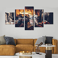 Картина на холсте KIL Art Садовый голубой цветок 187x94 см