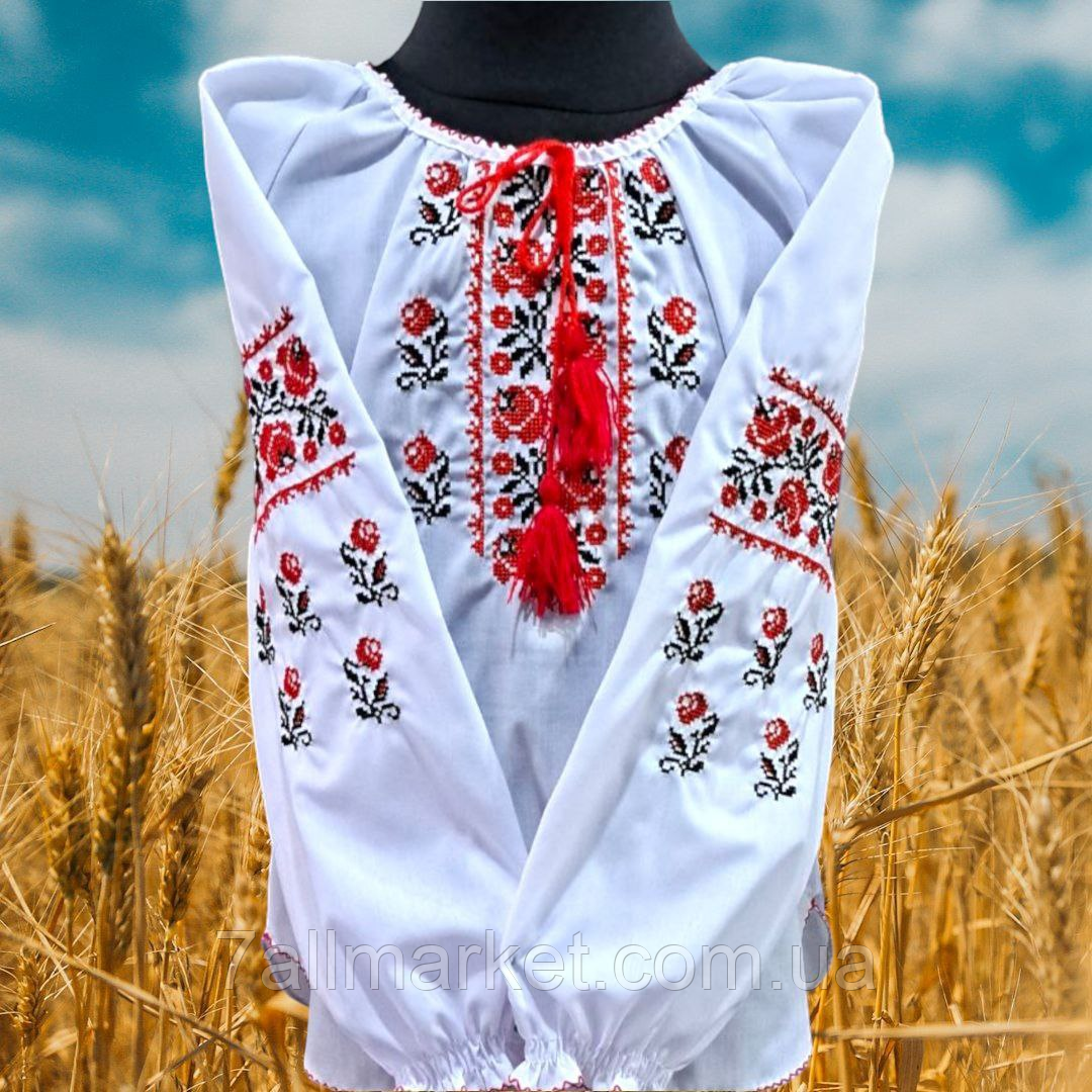 Блузка-вишиванка підліткова з довгим рукавом на дівчинку 7-11 років "VYSHYVANKA" недорогого від прямого постачальника