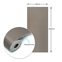 Самоклеюча вініловая плитка в рулоні 600х3000х2мм Світло-коричневий льон Мат SW-00002044, фото 3