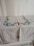 Скатертина лляна на середній стіл 1,3 х 1,8 м., фото 2