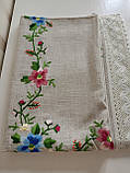 Скатертина лляна на середній стіл 1,3 х 1,8 м., фото 4