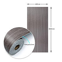 Самоклеюча вініловая плитка в рулоні 600х3000х2мм Попелясте дерево Мат SW-00002056, фото 3