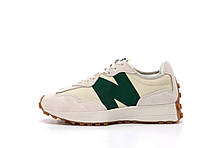 Жіночі кросівки New Balance 327 Beige Green Нью Беланс 327 бежеві замш текстиль демісезон, фото 5