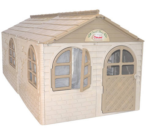 Дитячий пластиковий будиночок Doloni (02550/b03eco) 256х129х120 см. Кавовий, фото 1