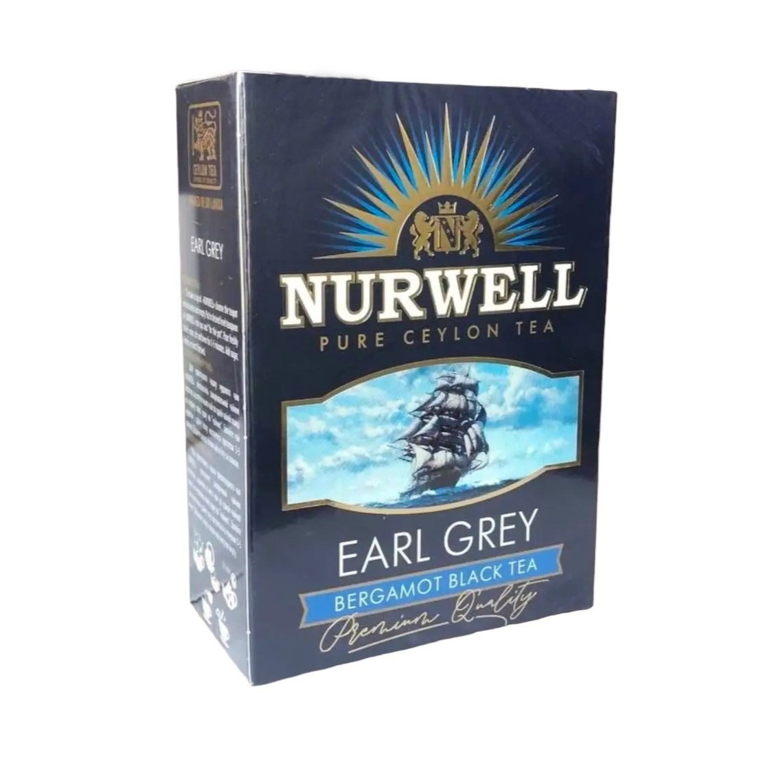 Великолиствий чорний цейлонський чай NURWELL Earl Grey з бергамотом 100 грамів