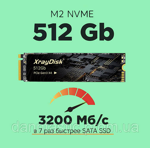 XrayDisk NVME SSD M.2 512 Гб PRO (3200 МБ/с) PCIe 3.0 512GB. Для ПК ...