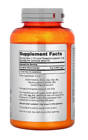 Креатин Моногідрат NOW Creatine Monohydrate 227 г США, фото 3