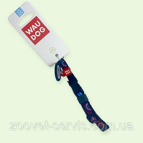 Нашийник нейлоновий для котів WAUDOG Nylon c QR паспортом, малюнок Літо, для котів, пластиковий фастекс, Ш 10 мм, Д 20-30 см 5267, фото 1