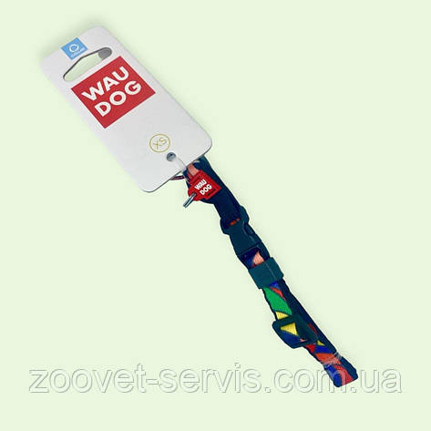 Нашийник для котів і дрібних собак нейлоновий Collar WAUDOG Nylon Вітраж з QR паспортом, пластиковий фастекс 20-30см/10мм 5265, фото 1