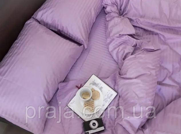 Півтораспальний комплект постільної білизни страйп-сатин лаванда, фото 1