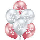 Повітряна куля хром 30 см Baby Girl