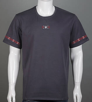 Футболка батал Орнамент 2415б (Уп.4шт 3XL,4XL), Графіт