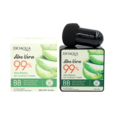 Зволожуючий Кушон з екстрактом Алое Віра поєднання живлення та макіяжу від Bioaqua Світлий тон, контроль жирності шкіри 20g