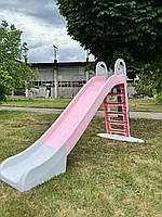 Дитяча пластикова гірка Долоні 243 см велика, ніжно-рожева пластикова гірка для спуску Doloni для дому