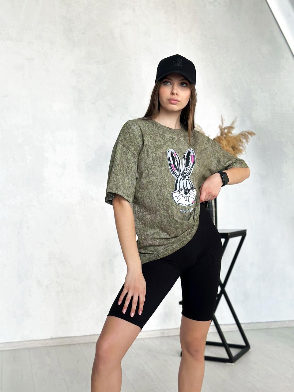 Жіночий костюм з велосипедками рубчик "Bunny" оптом | Норма і батал