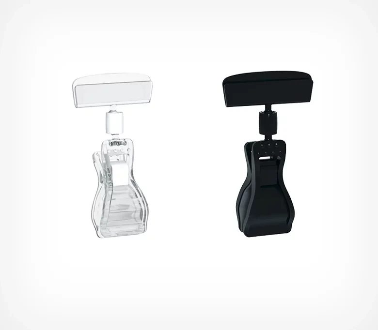 Прищіпка середня + утримувач інформації 50мм, Цінникотримач на прищіпці, Тримач цінника (5068)