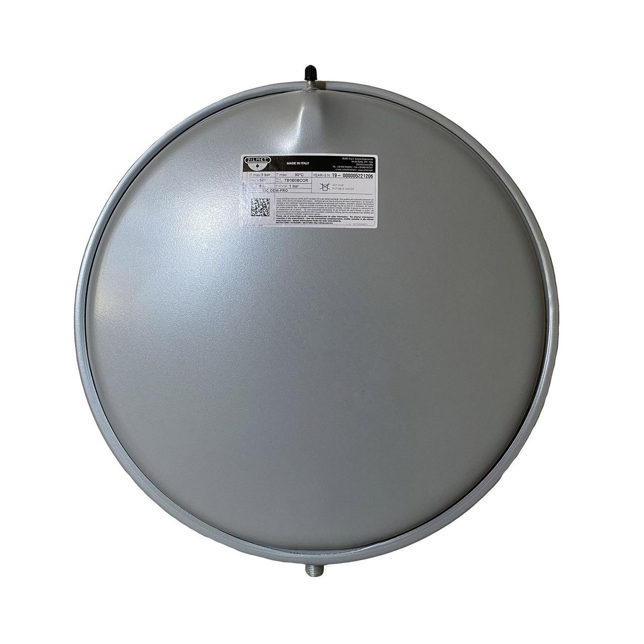 Бак Zilmet oem-pro для монтажу в котли плоский Арт. 521 6л 3bar D. 392 СІРИЙ 3/8″ ( 13C0000603 ) (000008316)
