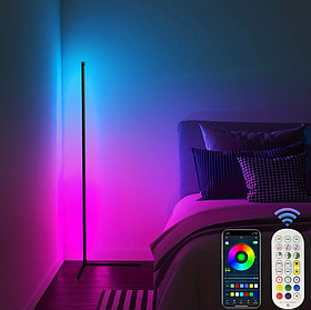 Кутова підлогова RGB лампа торшер з пультом управління і регулюванням яскравості й ефектами 12 Вт 140 см