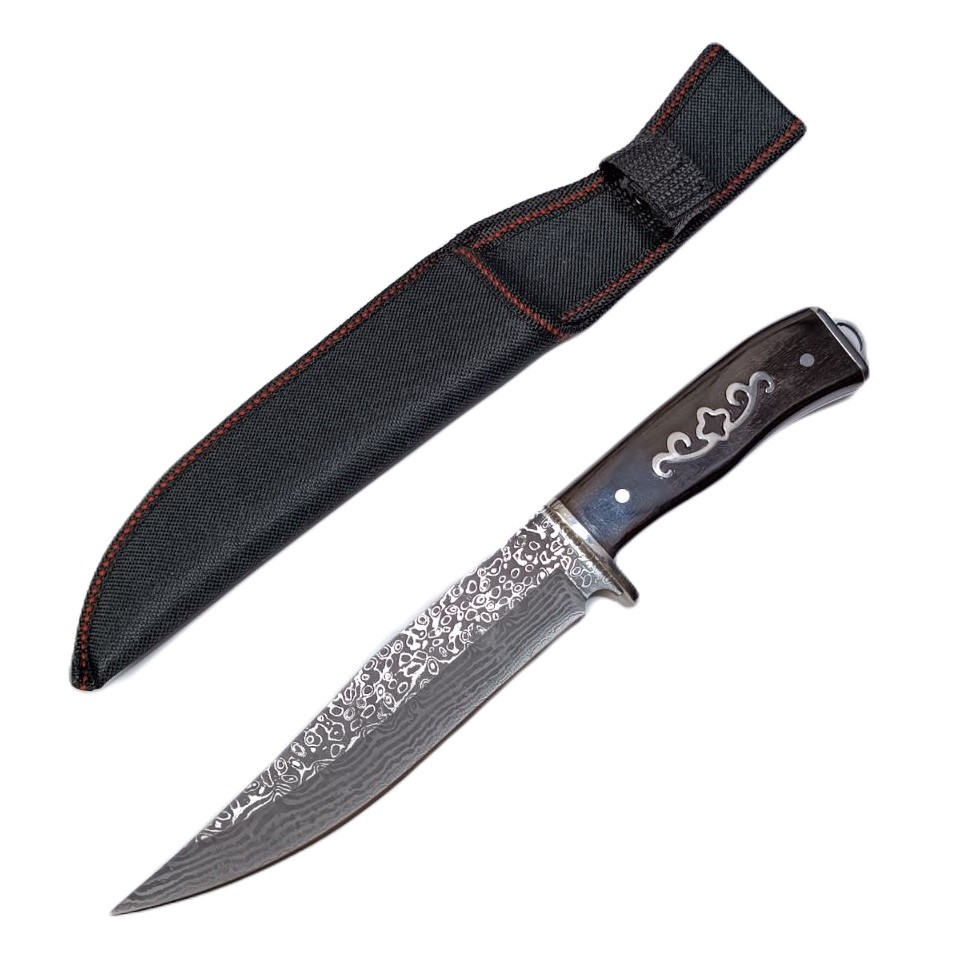 Мисливський ніж "Дамаск" 4717X з Чохлом 31см Black (7_00133)