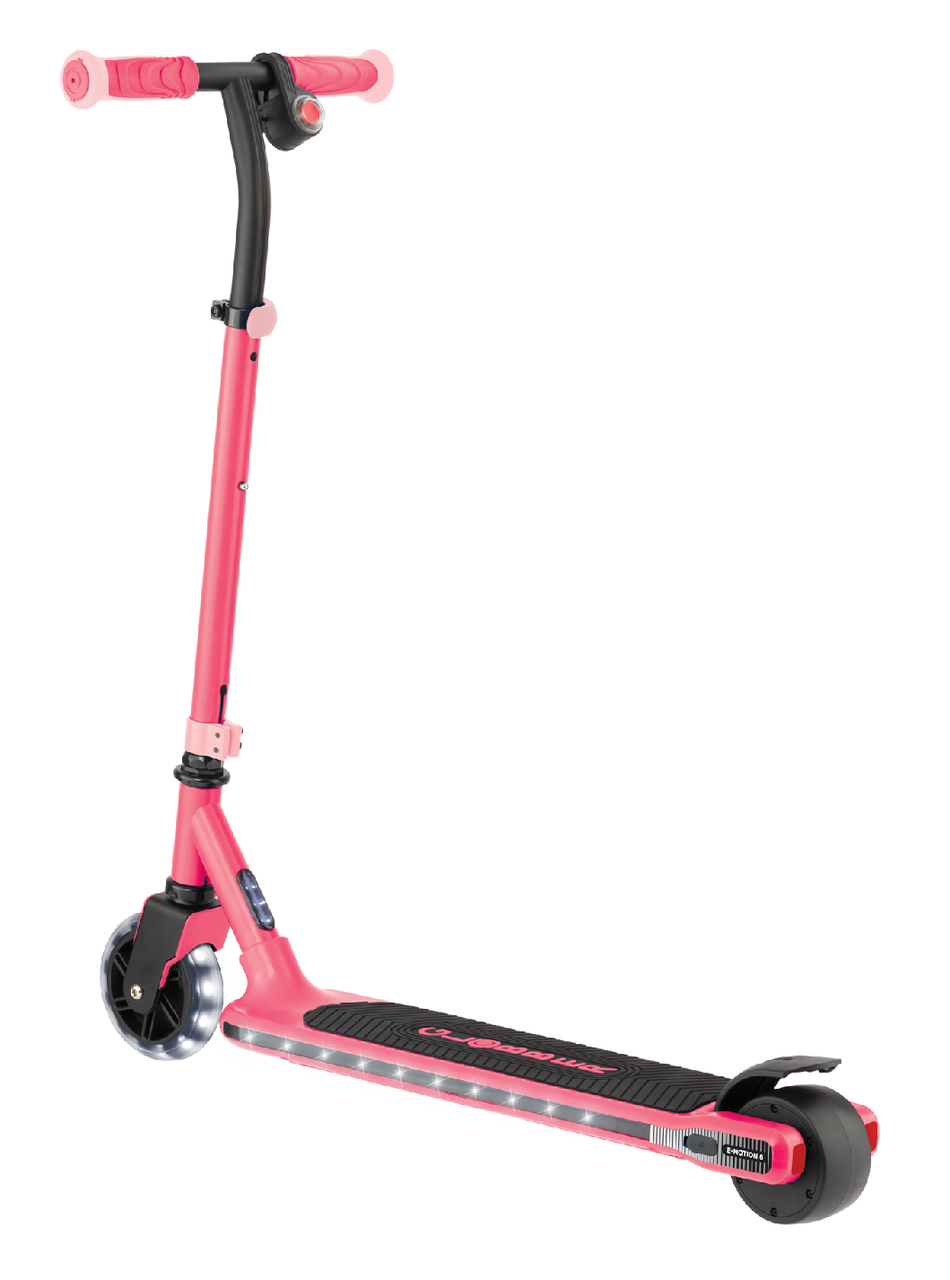 Електросамокат Globber рожевий E-Motion 6 колеса з підсвіткою від 6-ти років 2 колеса (756-177)