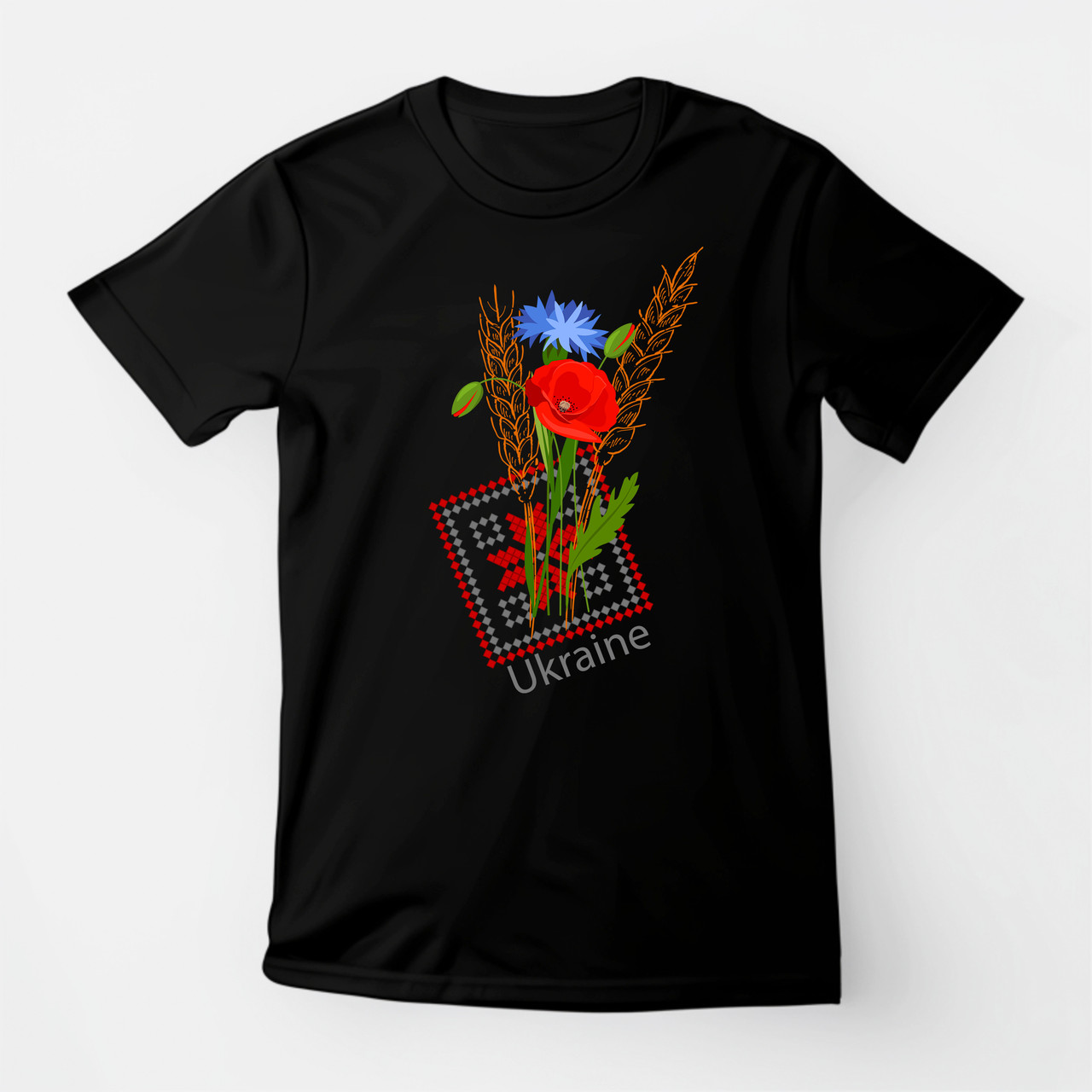 Футболка жіноча Stedman з принтом "Україна мак" XS чорна, фото 1