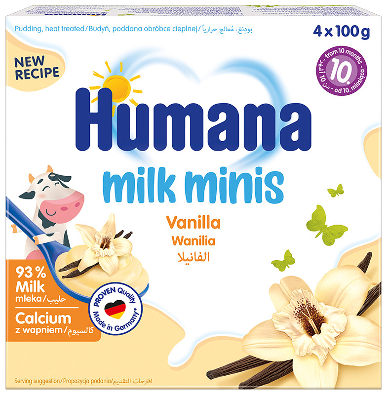 Дитячий ванільний пудинг Humana з 10 месяцев, 4*100г (Хумана)