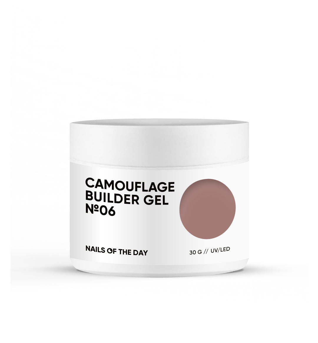 NAILSOFTHEDAY Camouflage builder gel 06 — коричневий камуфлюючий будівельний гель для нігтів, 30 г, фото 1