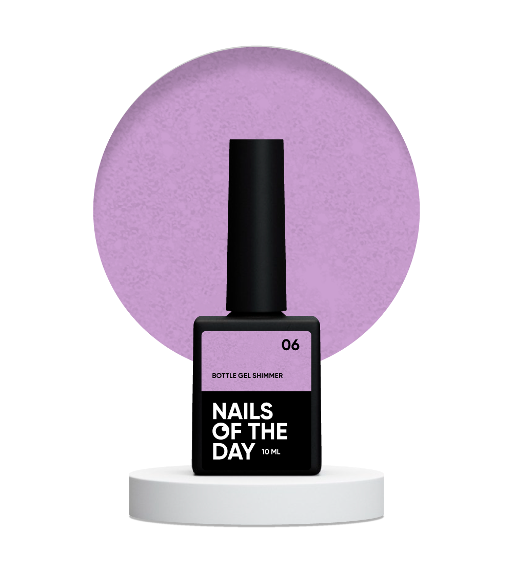 NAILSOFTHEDAY Bottle gel shimmer 06 – надміцний фіолетовий гель зі срібним шимером, 10 мл