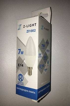 Світлодіодна лампа Z - LIGHT ZL1002 7W С37 E14 4000K Код.58783, фото 2