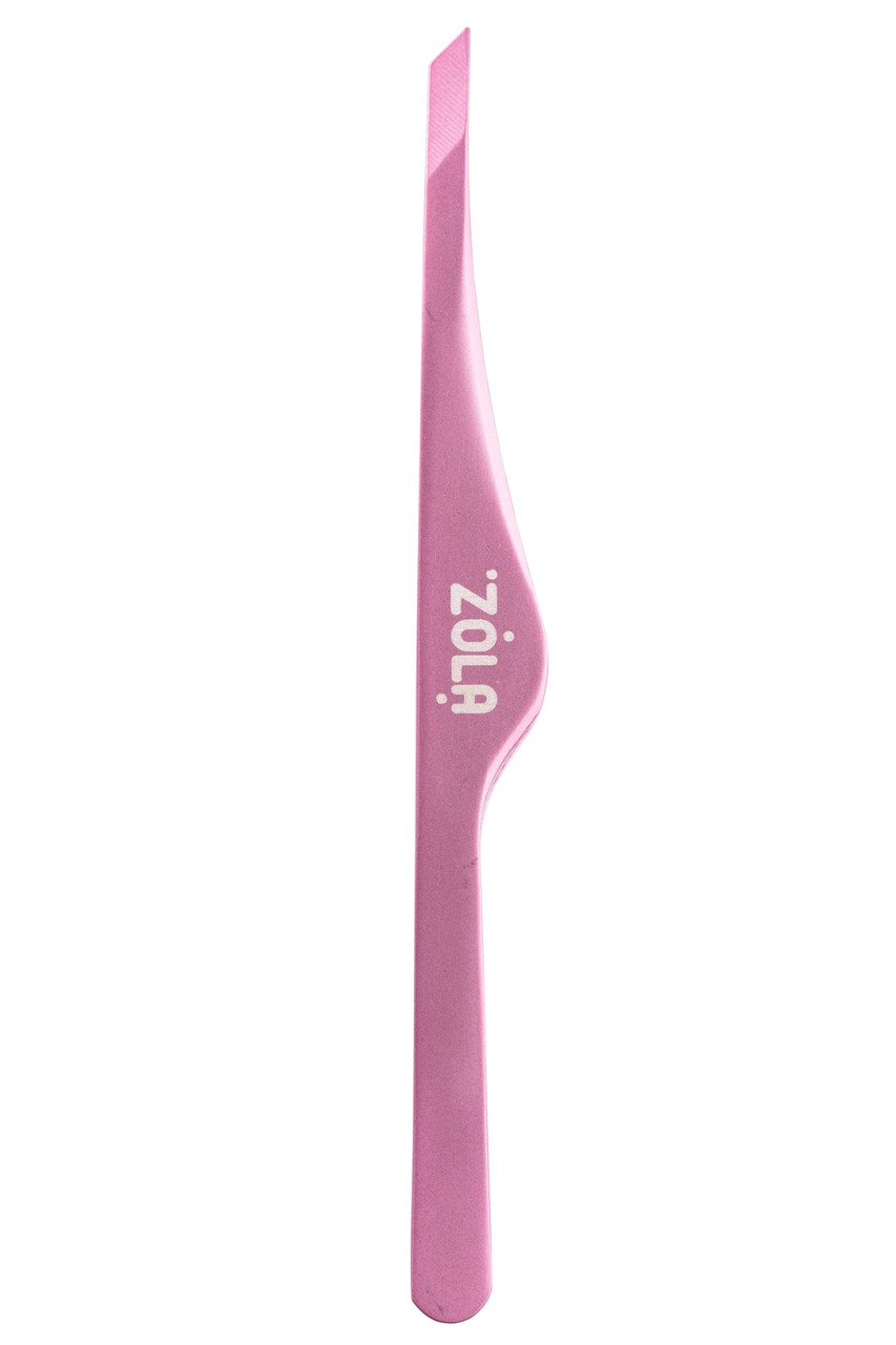 Пінцет для брів Zola скошений Light Pink