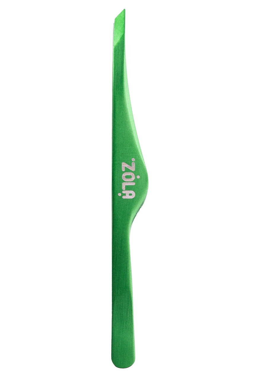 Пінцет для брів Zola скошений Green