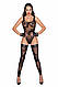 Боді Noir Handmade F242 Tulle body with patterned flock embroidery, XL, фото 4