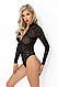 Боді під леопард Noir Handmade F287 Leopard flock bodysuit with long sleeves, 3XL, довгий рукав, фото 3