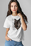 Футболка унісекс Stedman з принтом "Вовк" XS біла, фото 2