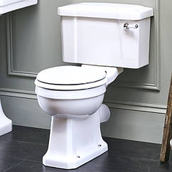 Унітаз ретро з бачком 52 см і білою кришкою Burlington P5 C1