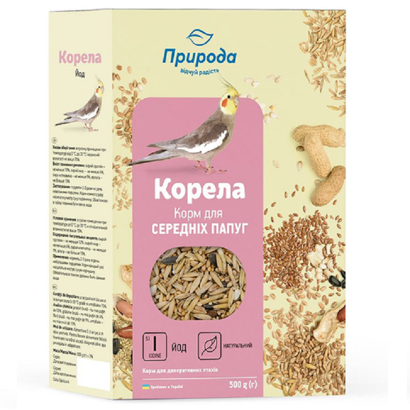 Корм для папуг Корелла ЙОД 500 г ПРИРОДА/PR241081