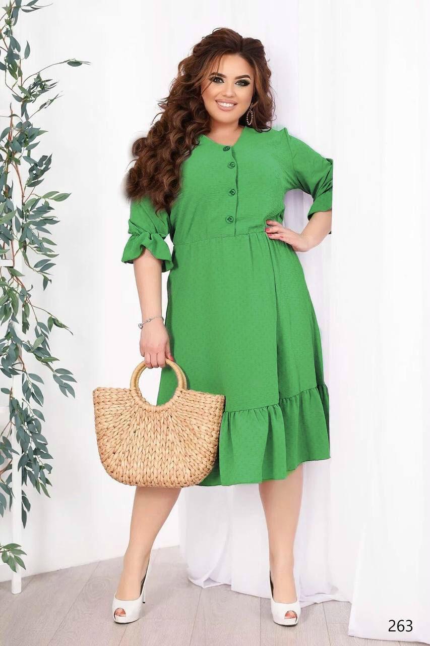 Стильна жіноча сукня, тканина "Жатка" 50, 52, 54, 56, 58 розмір 50