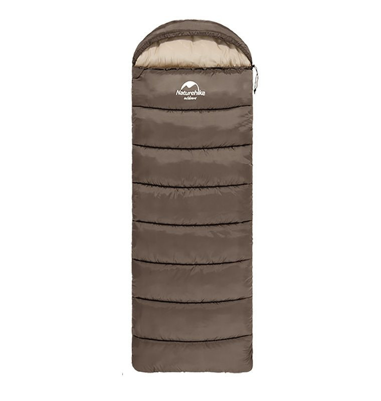 Одномісний спальний мішок з капюшоном Naturehike U250S NH20MSD07 (0°C) Лівий (Коричневий)