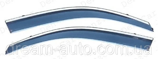 Дефлектори вікон Audi Q5 2018 - 2020 передні з хром молдингом