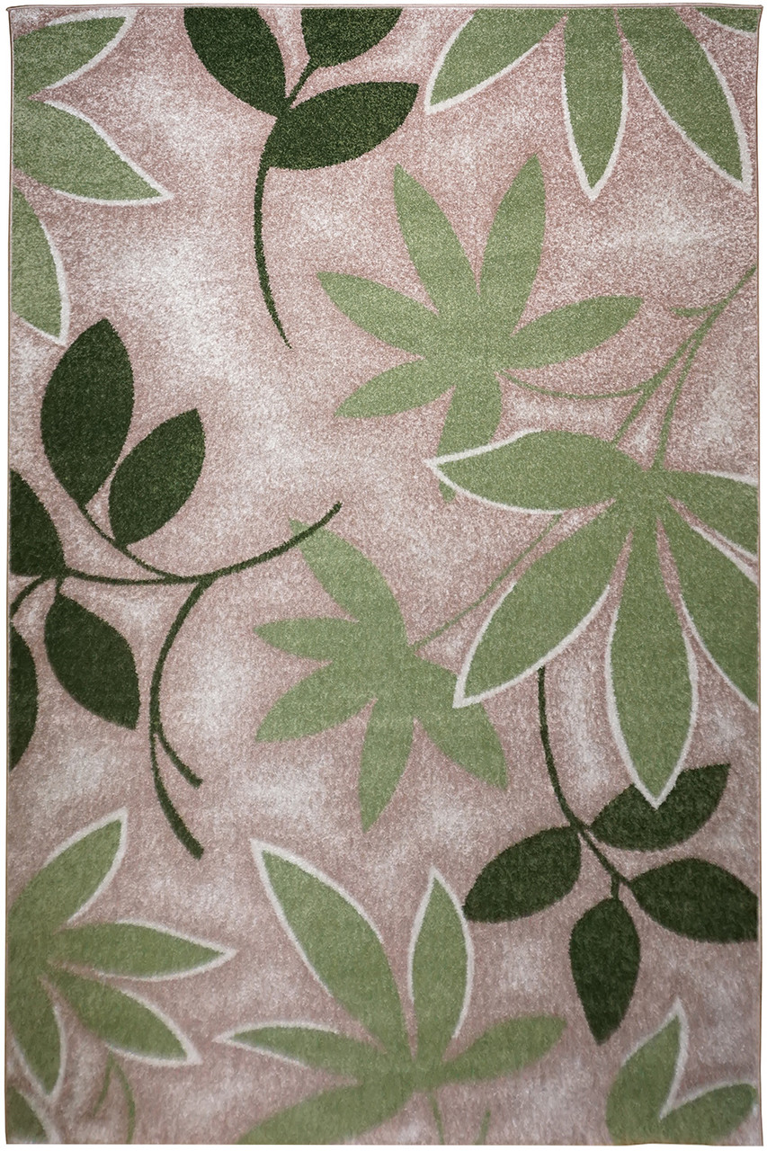 Килимова доріжка із середнім ворсом зелена KIWI 02628A Beige/L.Green ширина 80 см, фото 1
