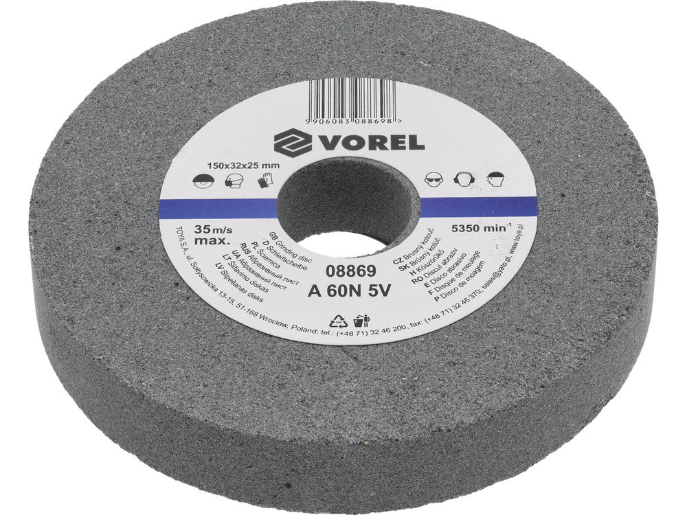 Точильний Круг Ø 150 х 31,75 х 25 мм Р60 VOREL (08869)