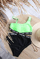 Купальник цільний дитячій на дівчинку, р 120-160 салатовий