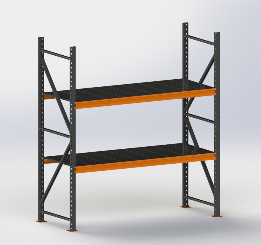 Стелаж 2000х1340х700мм 2полки металевий полочний навантаження на полицю до 900кг