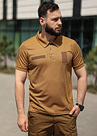 Тактична футболка Поло під шиврони НГУ Койот (46-60 р.)